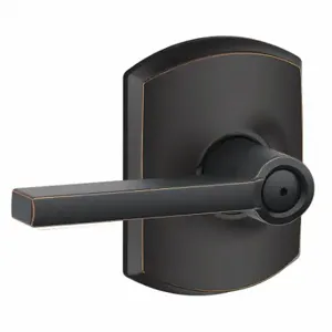 SCHLAGE F40 LAT 716 GRW Door Lever Lockset, Grade 2, Latitude/Greenwich, Antique Bronze, Different | CT9YKT 457K14