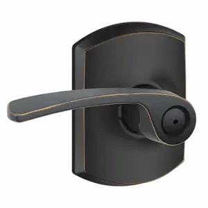 SCHLAGE F40 MER 716 GRW Door Lever Lockset, Grade 2, Merano/Greenwich, Antique Bronze, Different | CT9YPB 457K20