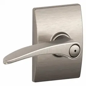 SCHLAGE F40 MNH 619 CEN Door Lever Lockset, Grade 2, Manhattan/Century, Satin Nickel, Not Keyed | CT9YMG 49ZP86