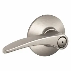 SCHLAGE F40 MNH 619 Door Lever Lockset, Grade 2, Manhattan, Satin Nickel, Not Keyed | CT9YLN 49ZP85