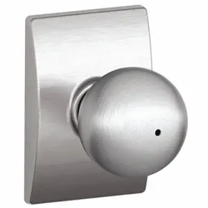 SCHLAGE F40 ORB 626 CEN Knob Lockset, 2, Orbit/Century, Satin Chrome, Not Keyed | CT9ZUV 49ZF58