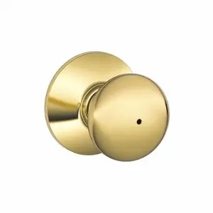 SCHLAGE F40 PLY 605X625 Knob Lockset, 2, Plymouth, Bright Brass/Bright Chrome, Not Keyed | CU2ADE 457G92