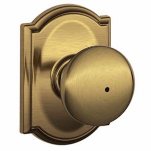 SCHLAGE F40 PLY 609 CAM Knob Lockset, 2, Plymouth/Camelot, Antique Brass, Not Keyed | CT9ZVV 49ZF62