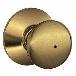 SCHLAGE F40 PLY 609 Knob Lockset, 2, Plymouth, Antique Brass, Not Keyed | CT9ZVA 49ZF61