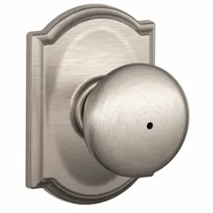 SCHLAGE F40 PLY 619 CAM Knob Lockset, 2, Plymouth/Camelot, Satin Nickel, Not Keyed | CT9ZWT 49ZF66