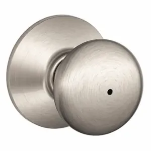 SCHLAGE F40 ORB 619 Knob Lockset, 2, Orbit, Satin Nickel, Not Keyed | CT9ZUN 49ZF53