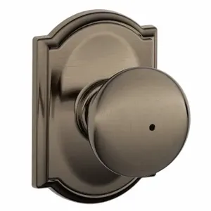 SCHLAGE F40 PLY 620 CAM Knob Lockset, 2, Plymouth/Camelot, Antique Pewter, Not Keyed | CT9ZWD 49ZF68