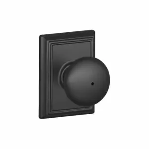 SCHLAGE F40 PLY 622 ADD Knob Lockset, 2, Plymouth/Addison, Black Powder Coat, Not Keyed | CU2ACT 457G93