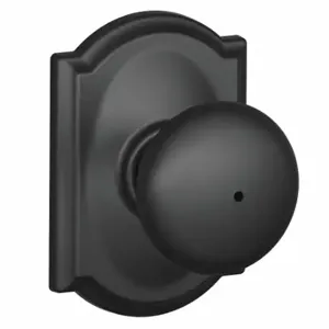 SCHLAGE F40 PLY 622 CAM Knob Lockset, 2, Plymouth/Camelot, Matte Black, Not Keyed | CT9ZWM 49ZF70