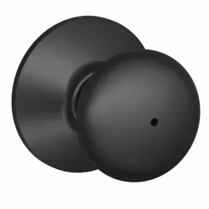 SCHLAGE F40 PLY 622 Knob Lockset, 2, Plymouth, Matte Black, Not Keyed | CT9ZVM 49ZF69