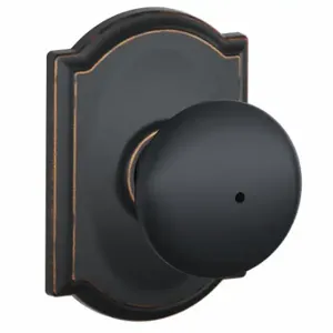 SCHLAGE F40 PLY 716 Knob Lockset, 2, Plymouth, Antique Bronze, Not Keyed | CT9ZVD 49ZF73