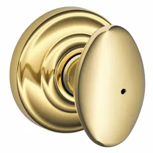 SCHLAGE F40 SIE 605 AND Knob Lockset, 2, Siena/Andover, Bright Brass, Not Keyed | CT9ZYB 49ZF76