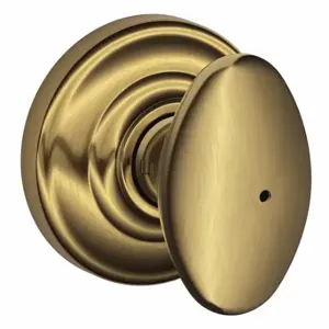 SCHLAGE F40 SIE 609 AND Knob Lockset, 2, Siena/Andover, Antique Brass, Not Keyed | CT9ZXV 49ZF79