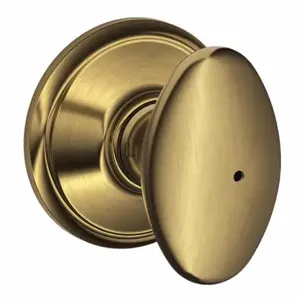 SCHLAGE F40 SIE 609 Knob Lockset, 2, Siena, Antique Brass, Not Keyed | CT9ZWU 49ZF78