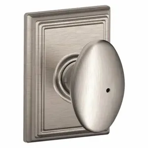 SCHLAGE F40 SIE 619 ADD Knob Lockset, 2, Siena/Addison, Satin Nickel, Not Keyed | CU2ACW 457G98