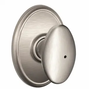 SCHLAGE F40 SIE 619 WKF Knob Lockset, 2, Siena/Wakefield, Satin Nickel, Not Keyed | CT9ZZN 49ZF88