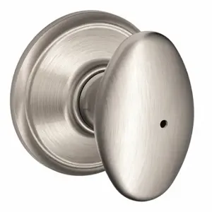 SCHLAGE F40 SIE 619 Knob Lockset, 2, Siena, Satin Nickel, Not Keyed | CT9ZXP 49ZF85