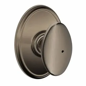 SCHLAGE F40 SIE 620 WKF Knob Lockset, 2, Siena/Wakefield, Antique Pewter, Not Keyed | CT9ZYX 49ZF91