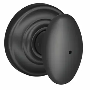 SCHLAGE F40 SIE 622 AND Knob Lockset, 2, Siena/Andover, Matte Black, Not Keyed | CT9ZYK 49ZF93