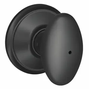 SCHLAGE F40 SIE 622 Knob Lockset, 2, Siena, Matte Black, Not Keyed | CT9ZXH 49ZF92