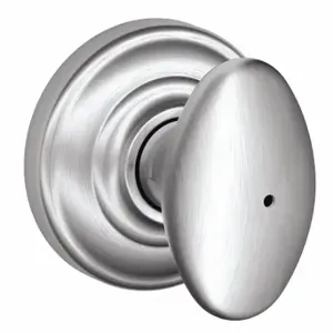 SCHLAGE F40 SIE 626 AND Knob Lockset, 2, Siena/Andover, Satin Chrome, Not Keyed | CT9ZYM 49ZF99