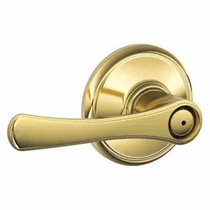 SCHLAGE F40 VLA 605 Door Lever Lockset, Grade 2, Avila, Bright Brass, Not Keyed | CT9XUW 49ZR15