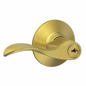 SCHLAGE F51A ACC 608 Door Lever Lockset, Grade 2, Accent, Satin Brass, Different | CT9XLC 49ZR30