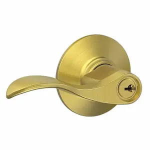 SCHLAGE F51A ACC 608 Door Lever Lockset, Grade 2, Accent, Satin Brass, Different | CT9XLC 49ZR30