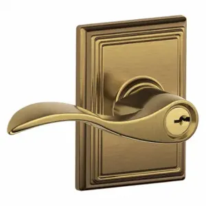 SCHLAGE F51A ACC 609 ADD Door Lever Lockset, Grade 2, Accent/Addison, Antique Brass, Different | CT9XLQ 49ZR31