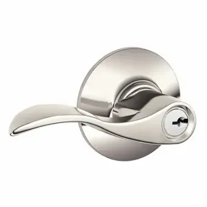 SCHLAGE F51A ACC 618 Door Lever Lockset, Grade 2, Accent, Bright Nickel, Different | CT9XKU 49ZR37