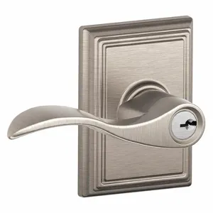 SCHLAGE F51A ACC 619 ADD Door Lever Lockset, Grade 2, Accent/Addison, Satin Nickel, Different | CT9ZCD 49ZR38