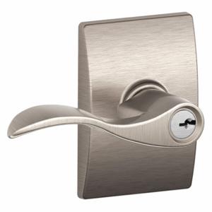 SCHLAGE F51A ACC 619 CEN Door Lever Lockset, Grade 2, Accent/Century, Satin Nickel, Different | CT9XQW 49ZR41