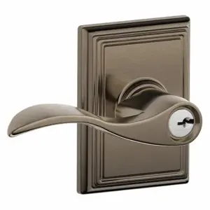 SCHLAGE F51A ACC 620 ADD Door Lever Lockset, Grade 2, Accent/Addison, Antique Pewter, Different | CT9XMD 49ZR43