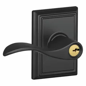 SCHLAGE F51A ACC 622 ADD Door Lever Lockset, Grade 2, Accent/Addison, Matte Black, Different | CT9XMM 49ZR48