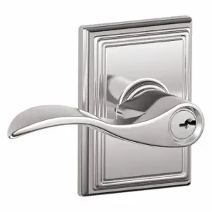 SCHLAGE F51A ACC 625 ADD Door Lever Lockset, Grade 2, Accent/Addison, Bright Chrome, Different | CT9XMH 49ZR52