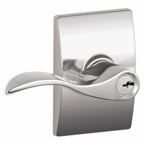 SCHLAGE F51A ACC 625 CEN Door Lever Lockset, Grade 2, Accent/Century, Bright Chrome, Different | CT9XQP 49ZR54