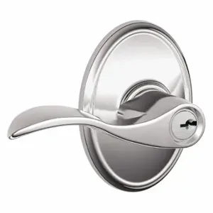 SCHLAGE F51A ACC 625 WKF Door Lever Lockset, Grade 2, Accent/Wakefield, Bright Chrome, Different | CT9XRT 49ZR55