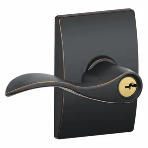 SCHLAGE F51A ACC 716 CEN Door Lever Lockset, Grade 2, Accent/Century, Antique Bronze, Different | CT9ZEZ 49ZR60