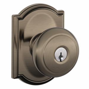 SCHLAGE F51A AND 620 ADD Knob Lockset, 2, Andover/Addison, Antique Pewter, Different | CU2AAN 49ZG14