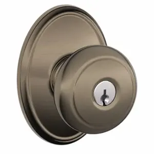 SCHLAGE F51A AND 620 WKF Knob Lockset, 2, Andover/Wakefield, Antique Pewter, Different | CT9ZND 49ZG15