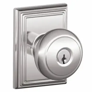 SCHLAGE F51A AND 625 ADD Knob Lockset, 2, Andover/Addison, Chrome, Different | CT9ZML 49ZG16