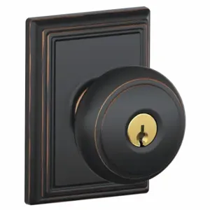 SCHLAGE F51A AND 716 ADD Knob Lockset, 2, Andover/Addison, Antique Bronze, Different | CU2AAK 49ZG19