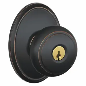 SCHLAGE F51A AND 716 WKF Knob Lockset, 2, Andover/Wakefield, Antique Bronze, Different | CT9ZNB 49ZG20