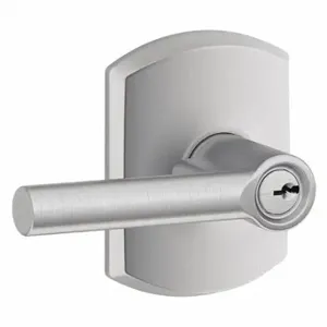 SCHLAGE F51A BRW 626 GRW Door Lever Lockset, Grade 2, Broadway/Greenwich, Satin Chrome, Different | CT9XZH 49ZR71