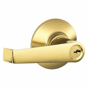 SCHLAGE F51A ELA 505 Door Lever Lockset, Grade 2, Elan, Bright Brass, Different | CT9YBR 45EH07