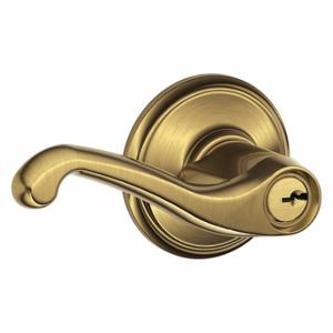 SCHLAGE F51A FLA 609 Door Lever Lockset, Grade 2, Flair, Antique Bronze, Different | CT9YCR 45EH10