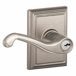 SCHLAGE F51A FLA 619 ADD Door Lever Lockset, Grade 2, Flair/Addison, Satin Nickel, Different | CT9ZFE 49ZT12