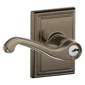 SCHLAGE F51A FLA 620 ADD Door Lever Lockset, Grade 2, Flair/Addison, Antique Pewter, Different | CT9YEA 49ZT16