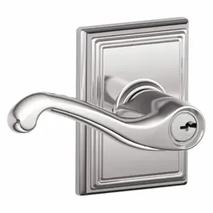 SCHLAGE F51A FLA 625 ADD Door Lever Lockset, Grade 2, Flair/Addison, Bright Chrome, Different | CT9YEE 49ZT19