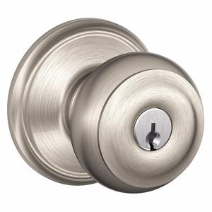 SCHLAGE F51A GEO 619 Knob Lock, 2, Georgian, Satin Nickel, Different | CU2AFW 45EH15